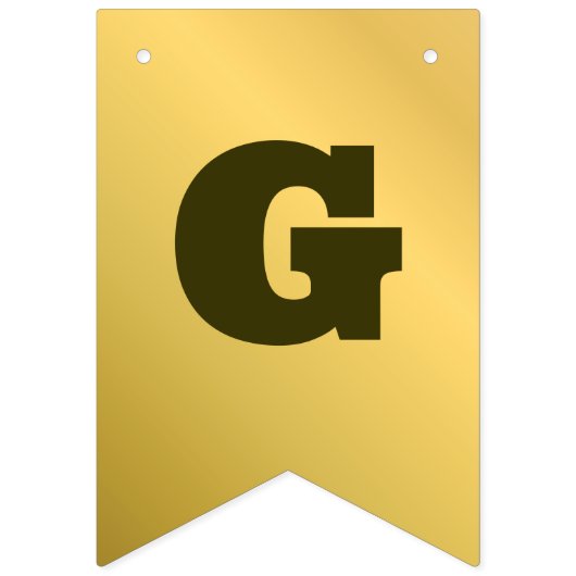 Faux Gold Luxe Bedrijf Aangepaste Naam & Bericht Vlaggetjes (Eerste vlag)