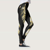 *~* Faux Gold Luxe feathers & Crystals Chic Trendy Leggings (Rechts)