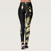*~* Faux Gold Luxe feathers & Crystals Chic Trendy Leggings (Achterkant)