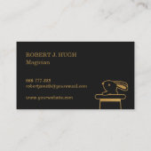 Faux Gold Magic Bunny in Pet Magiciër Visitekaartje (Achterkant)