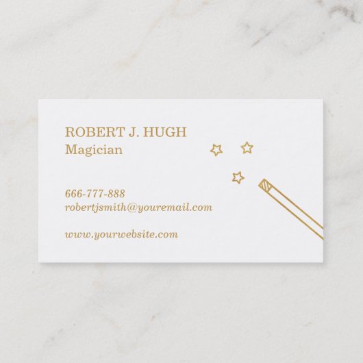 Faux Gold Magic Dove in Pet Magicia Visitekaartje (Achterkant)