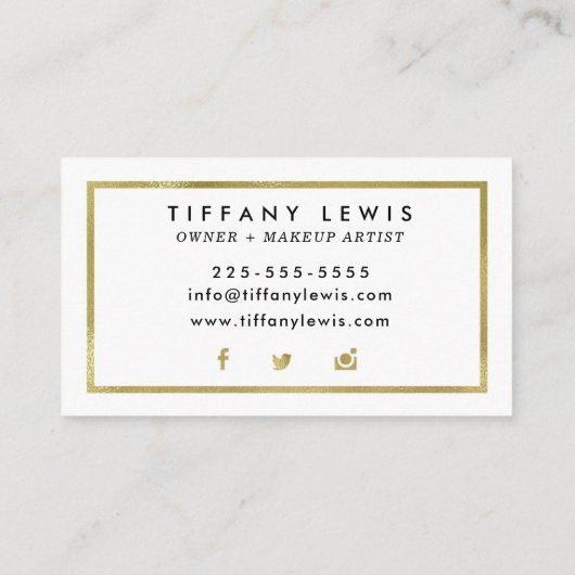Faux Gold Makeup artistieke Visitekaartjes (Achterkant)