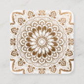 Faux Gold Mandala Medallion Yoga Healing Vierkante Visitekaartje (Voorkant)