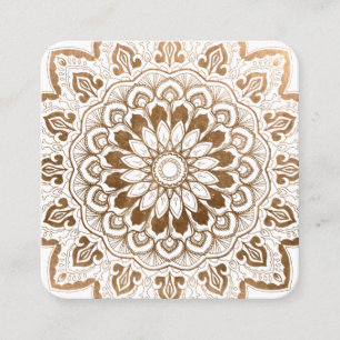 Faux Gold Mandala Medallion Yoga Healing Vierkante Visitekaartje
