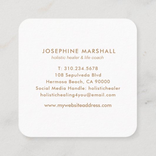 Faux Gold Mandala Medallion Yoga Healing Vierkante Visitekaartje (Achterkant)