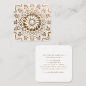 Faux Gold Mandala Medallion Yoga Healing Vierkante Visitekaartje (Voorkant / Achterkant)