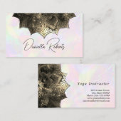 Faux Gold Mandala Yoga Instructeur Holografisch Visitekaartje (Voorkant / Achterkant)