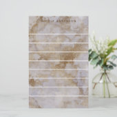Faux Gold Marble Swirl Trendy Specialized Chic Briefpapier (Staand voorkant)