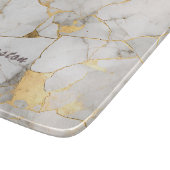 Faux Gold Marmer Gevestigd Gepersonaliseerd Snijplank (Hoek)