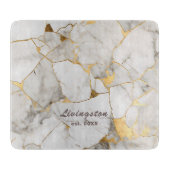 Faux Gold Marmer Gevestigd Gepersonaliseerd Snijplank (Voorkant)