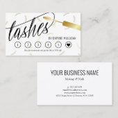 Faux Gold Mascara Wand Lashes Loyalty Kaart Visitekaartje (Voorkant / Achterkant)