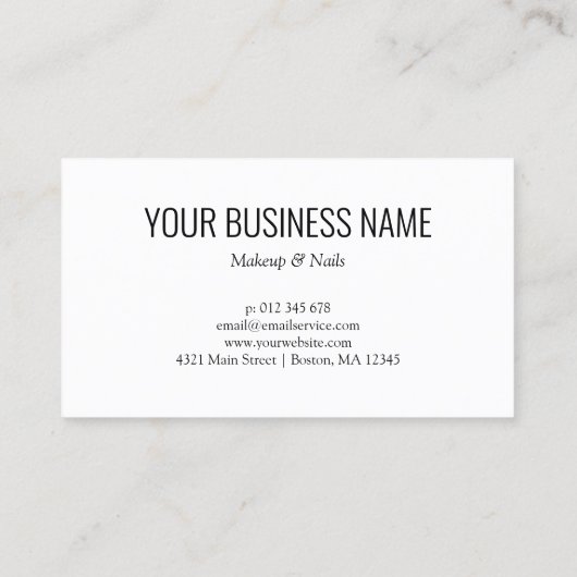 Faux Gold Mascara Wand Lashes Loyalty Kaart Visitekaartje (Achterkant)