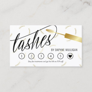 Faux Gold Mascara Wand Lashes Loyalty Kaart Visitekaartje