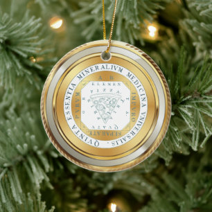 Faux Gold medal alchemy pizzawijn Keramisch Ornament