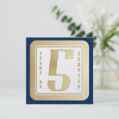 Faux Gold Medewerker 5 jaar Prijs Bedankkaart (Staand voorkant)