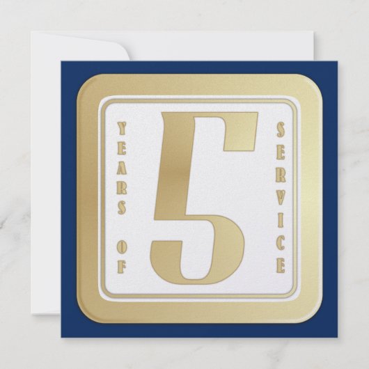 Faux Gold Medewerker 5 jaar Prijs Bedankkaart (Voorkant)