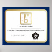 Faux Gold Medewerker 5 jaar Prijs Poster (Voorkant)