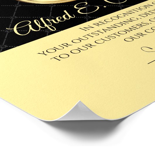 Faux gold Medewerker van het jaarcertificaat Poster (Hoek)