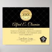 Faux gold Medewerker van het jaarcertificaat Poster (Voorkant)