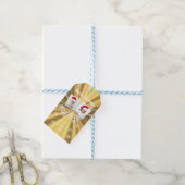 Faux Gold Merry Christmas fotosjabloon Cadeaulabel (Met Touw)