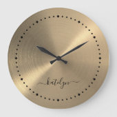 Faux Gold Metal Monogram Grote Klok (Voorkant)