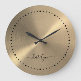 Faux Gold Metal Monogram Grote Klok