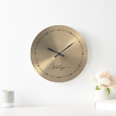 Faux Gold Metal Monogram Grote Klok (Huis)