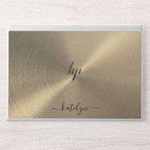 Faux Gold Metal Monogram HP Laptop Skin