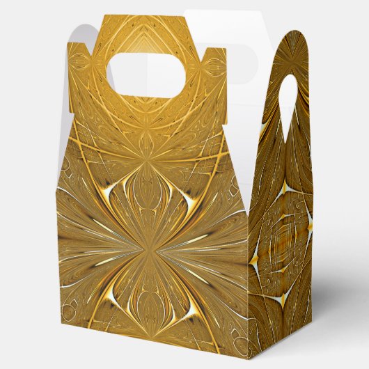 Faux Gold Metal Pattern-ontwerp Bedankdoosjes (Geopend)