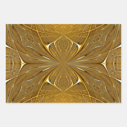 Faux Gold Metal Pattern-ontwerp Inpakpapier Vel (Voorkant 2)