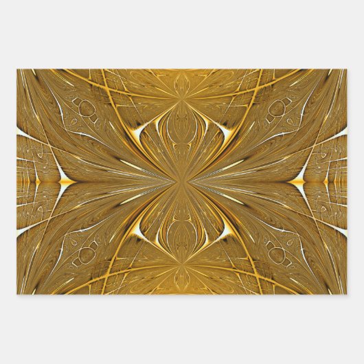 Faux Gold Metal Pattern-ontwerp Inpakpapier Vel (Voorkant)