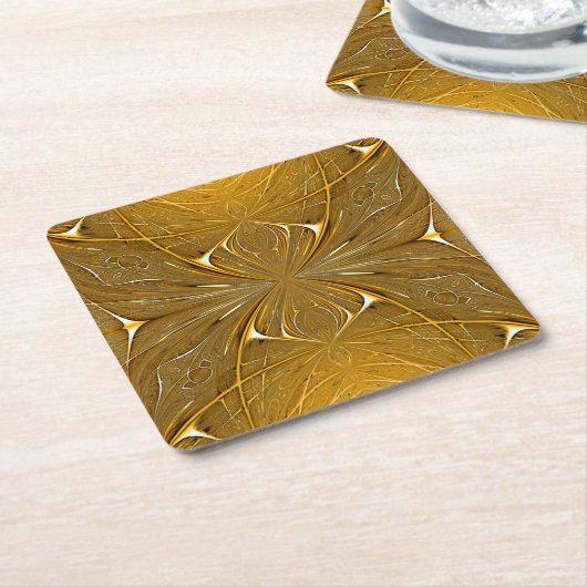 Faux Gold Metal Pattern-ontwerp Kartonnen Onderzetters (Schuin)
