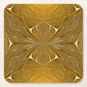 Faux Gold Metal Pattern-ontwerp Kartonnen Onderzetters (Voorkant)