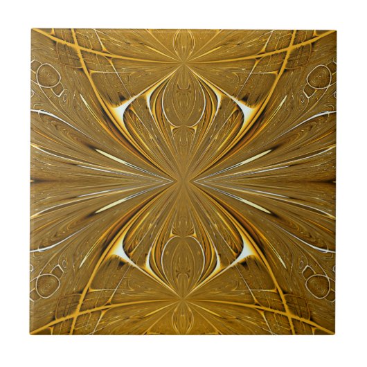 Faux Gold Metal Pattern-ontwerp Tegeltje (Voorkant)