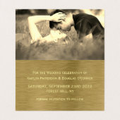 Faux Gold Metal Textion Photo Change the Date Card Visitekaartje (Binnenkant ongevouwen)