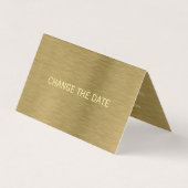 Faux Gold Metal Textion Photo Change the Date Card Visitekaartje (Voorkant)