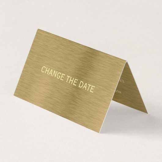 Faux Gold Metal Textion Photo Change the Date Card Visitekaartje (Voorkant)