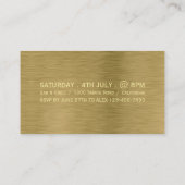 Faux Gold Metal Texture Admission Ticket Card Informatiekaartje (Achterkant)