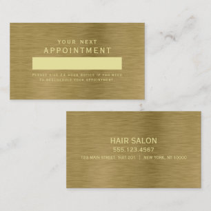 Faux Gold Metal Texture Appointcard Afsprakenkaartje