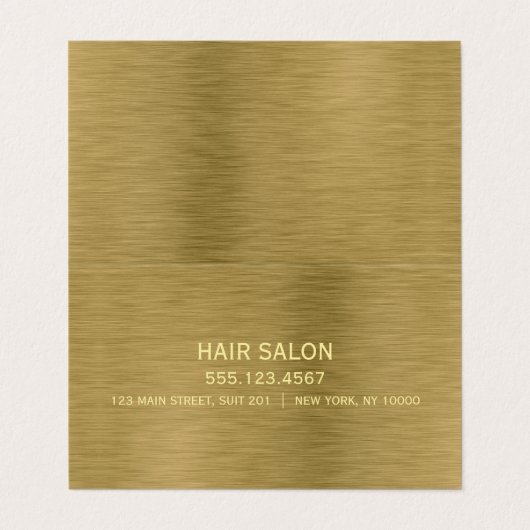 Faux Gold Metal Texture Appointcard Visitekaartje (Buitenkant ongevouwen)