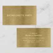 Faux Gold Metal Texture Bachelorette Party Ticket (Voorkant / Achterkant)