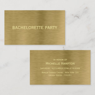 Faux Gold Metal Texture Bachelorette Party Ticket