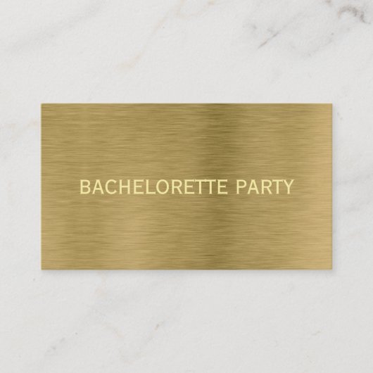 Faux Gold Metal Texture Bachelorette Party Ticket (Voorkant)