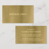 Faux Gold Metal Texture Birthday Party Ticket (Voorkant / Achterkant)