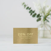 Faux Gold Metal Texture Discount Voucher Kortingskaartje (Staand voorkant)