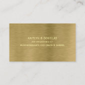 Faux Gold Metal Texture Gift Registry Kaart Visitekaartje (Achterkant)