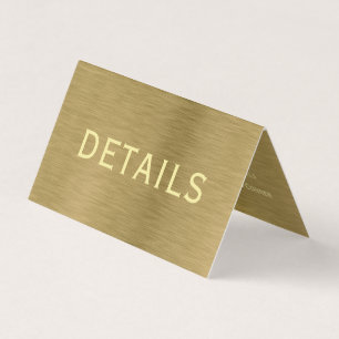 Faux Gold Metal Texture met Photo Detail Card Visitekaartje