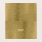 Faux Gold Metal Texture Photo RSVP Card Visitekaartje (Buitenkant ongevouwen)