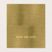 Faux Gold Metal Texture Photo Save the Date Card Visitekaartje (Buitenkant ongevouwen)