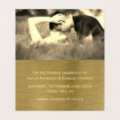 Faux Gold Metal Texture Photo Save the Date Card Visitekaartje (Binnenkant ongevouwen)